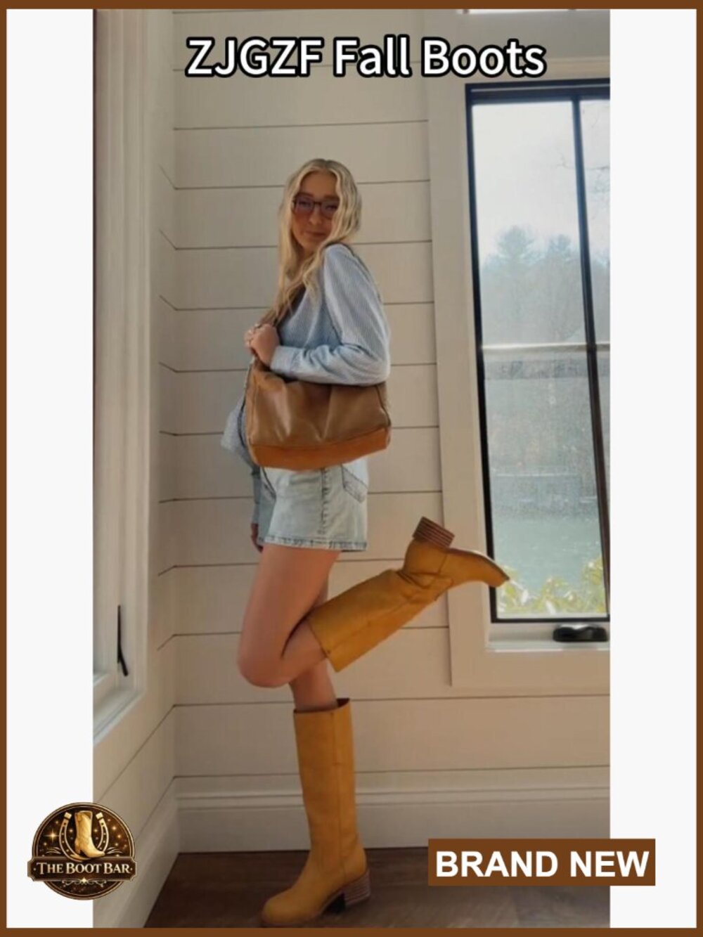 Women's Knee High Square Toe Block Heel Riding Boots Wide Calf Pull On - Picture 7 of 7